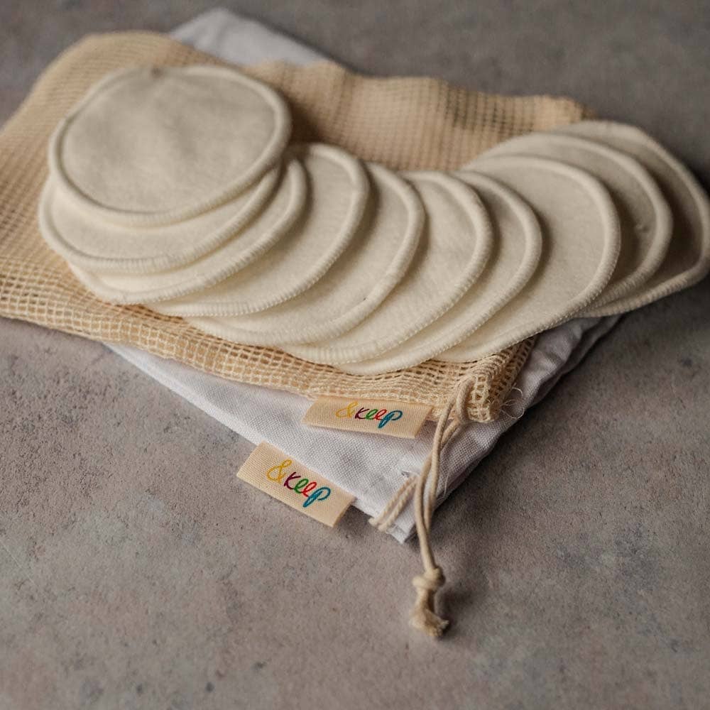 Reusable Make-Up Pad Set w. Storage Box & Laundry Bag | Bamboo & Cotton