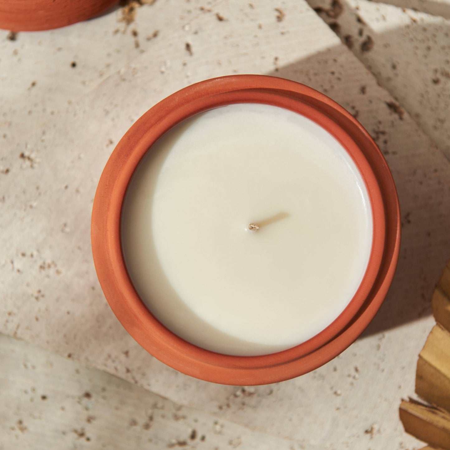 Candle in Textured Terracotta Vessel | Coconut & Rapeseed Wax | Moroccan Amber & Orris Root