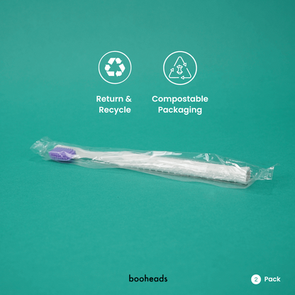 Toothbrush - Biodegradable | Aqua & Purple | Pack of 2