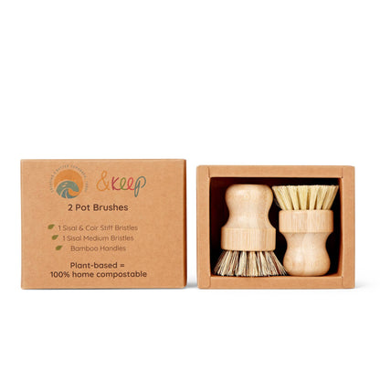 Pot Brush | Box of 2 | Medium & Stiff