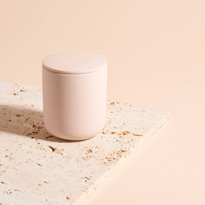 Candle in Ceramic Vessel (Pink) | Coconut & Rapeseed Wax | Cassis & Rose